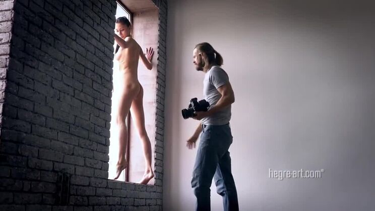 Sexy Brunette Eva Bends Over Naked for Hardcore