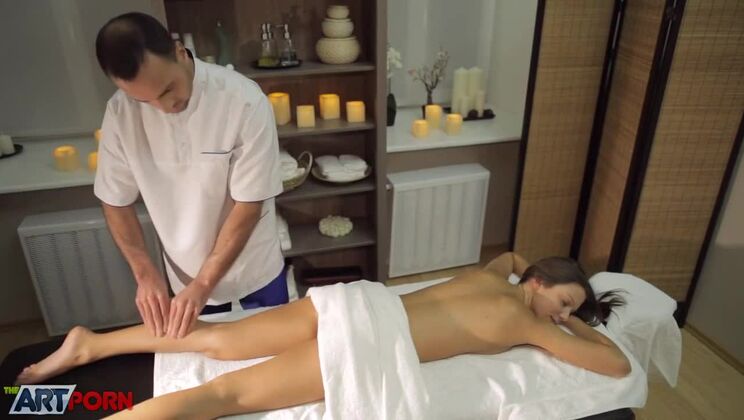 Russian beauty Nensi B Medina in steamy massage scene