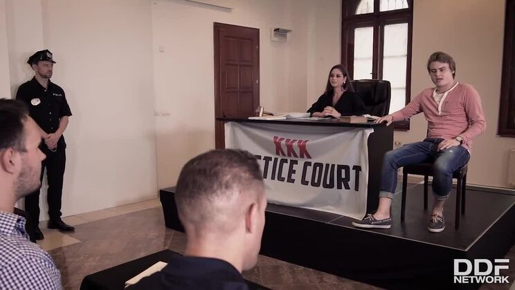 XXX Justice Court: Andreina De Luxe, Kayla Green & Cathy Heaven Group Sex