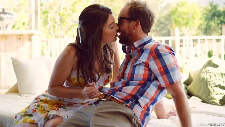 Young Freckled Jorden Kennedy Loves Ryan Madison's Big Cock Outside