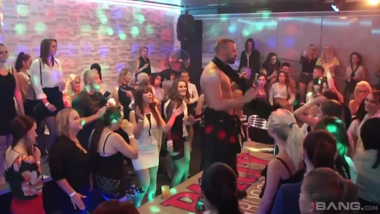 Sexy Blonde with Big Boobs Sucks Cock at Party