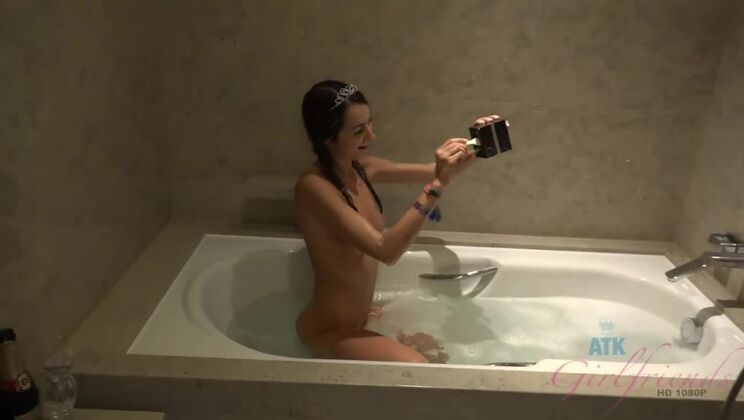 Hot Brunette Lily Adams Fingered & Fucked in the Bath