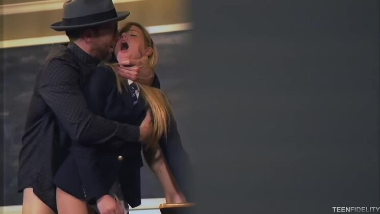 Hot Teen Scarlett Sage in School Uniform Fucked Rough