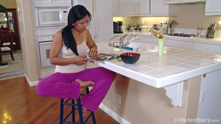 Hairy Brunette Max Makita Misses Her Morning Bite