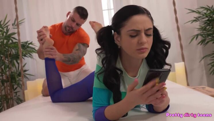 Brunette Teen Mia Trejsi's Fetish Massage Session