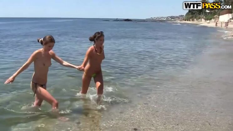 [WTFPass] - Hot Threesome on the Beach - Carol Vega & 2 Wild Girls