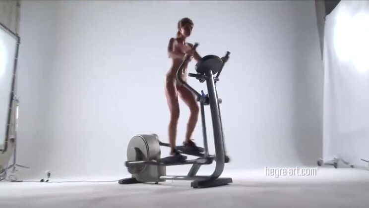 Beautiful Angie Trains Alone