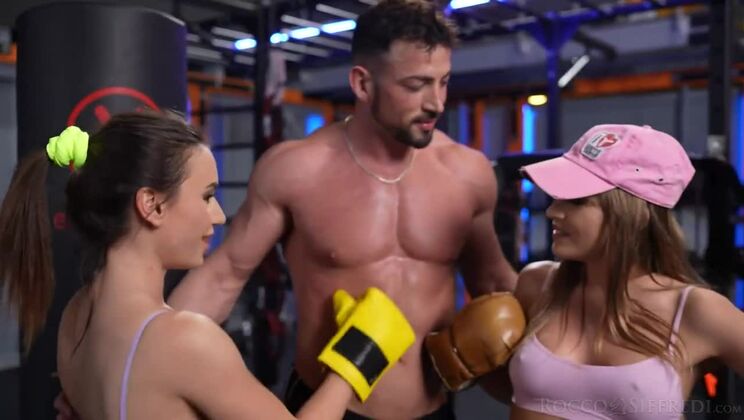 Threesome with Big Cock and Brunette