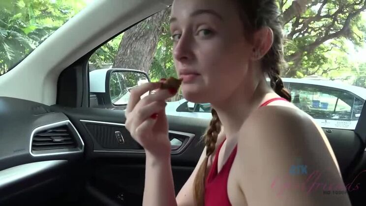 Danni Rivers girlfriend experience - small tits redhead fucks in Hawaii