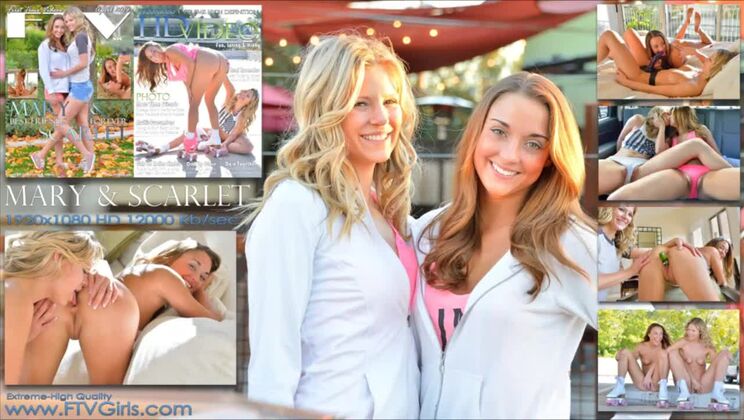 Nude Lesbians Mary and Scarlet in Solo Play