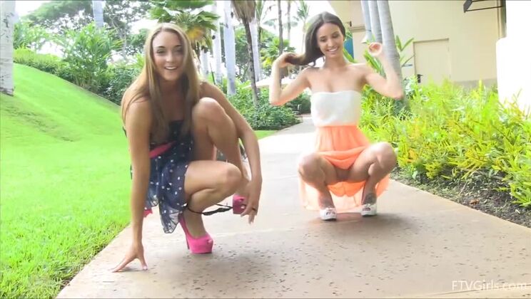 Squirt Fun with Aubrey and Mary at the Mall