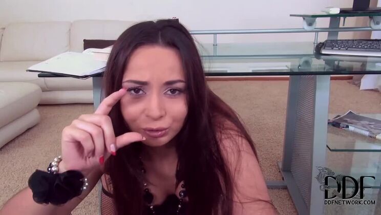 POV Deepthroat with Aurelly Rebel in Lingerie