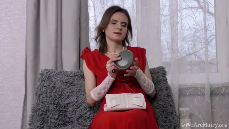 [WeAreHairy] - Pique Dame Undresses Herself at Home