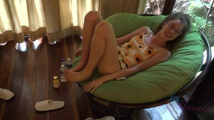 [ATKGirlfriends] - Elena Koshka gives sloppy head outdoors - Brunette babe in nature - Elena Koshka