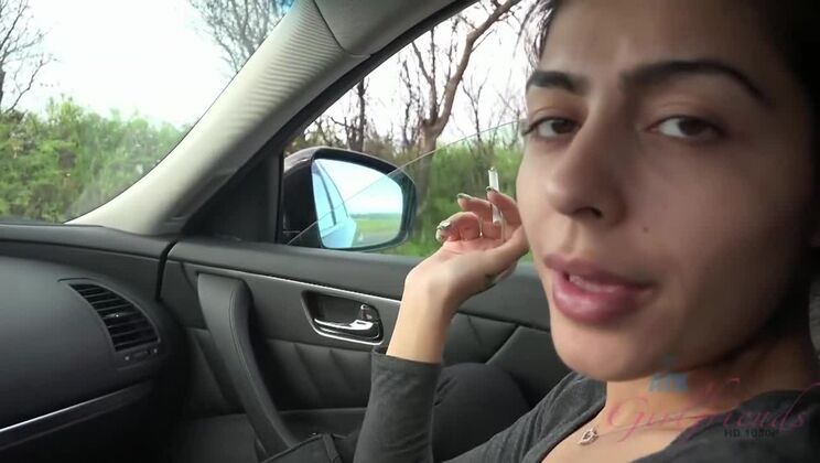 [ATKGirlfriends] - Amateur Brunette Gets Creampie in Car