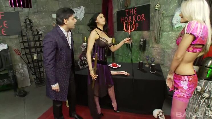 Jasmine, Blonde, and Brunette Share a Big Cock