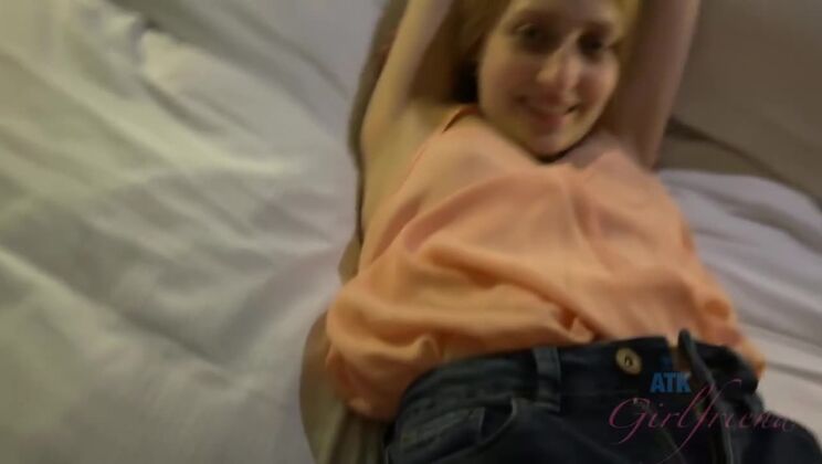 Hairy Blonde in a Hot POV Footjob Action