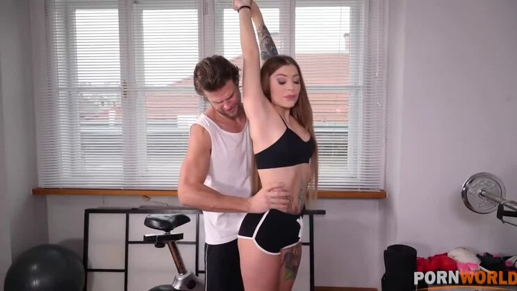 Babe Misha Maver in Tattooed Brunette DP Fun