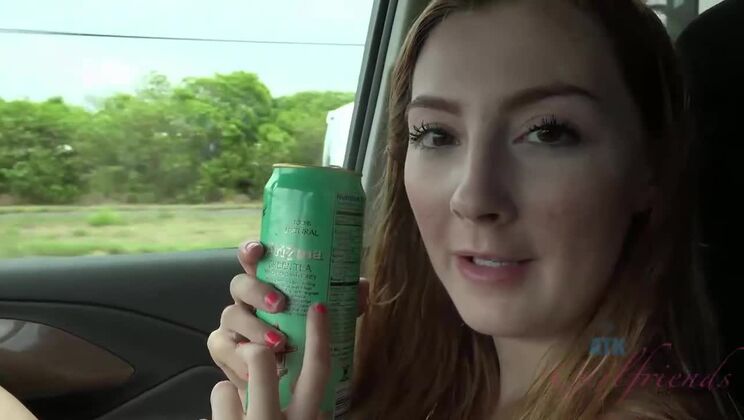 Rainy Day Fun: Megan Winters Small Tits Footjob