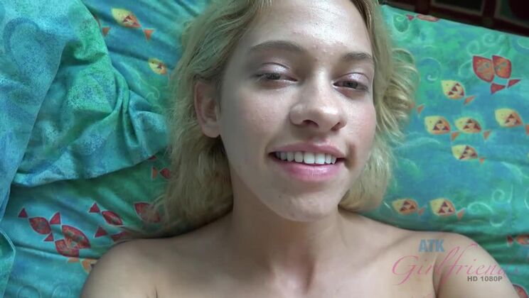 POV Amateur Footjob with Small Tits Khloe