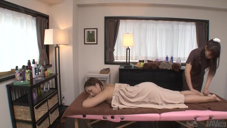 Maika and Yuna Harumoto in Sensual Lesbian Scene