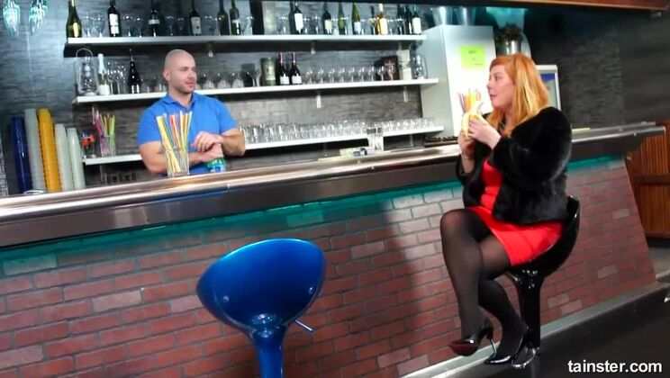 Bartender Creates Dirty Drink: Cum and Urine on Hot MILF!