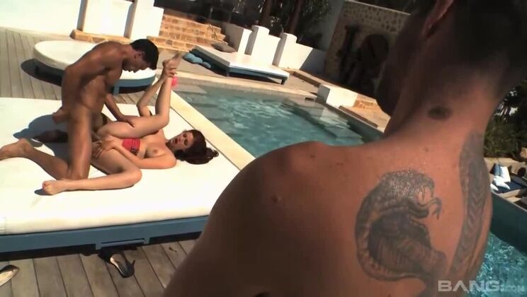 Mira Sunset Sucks Cock while Getting Cum Covered