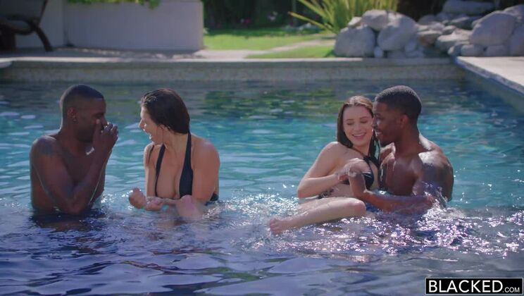 [BLACKED] - Group Sex with Double the Pleasure - Lana Rhoades - Isiah Maxwell - Leah Gotti - Jason Brown