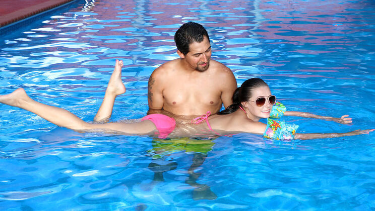 Petite Teen in a Cum Pool