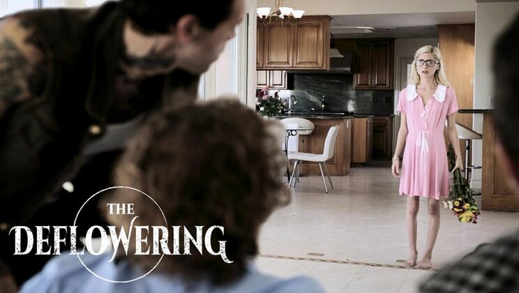 [PureTaboo] - Blonde Teen's Deepthroat Debut in Gangbang