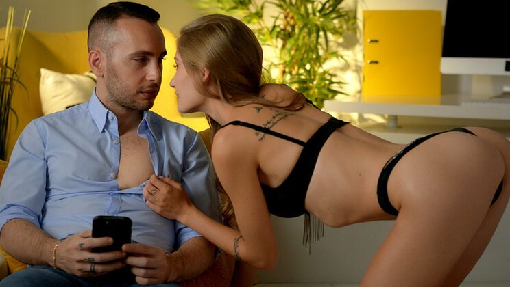 Blonde Bombshell's High Heels Hijinks