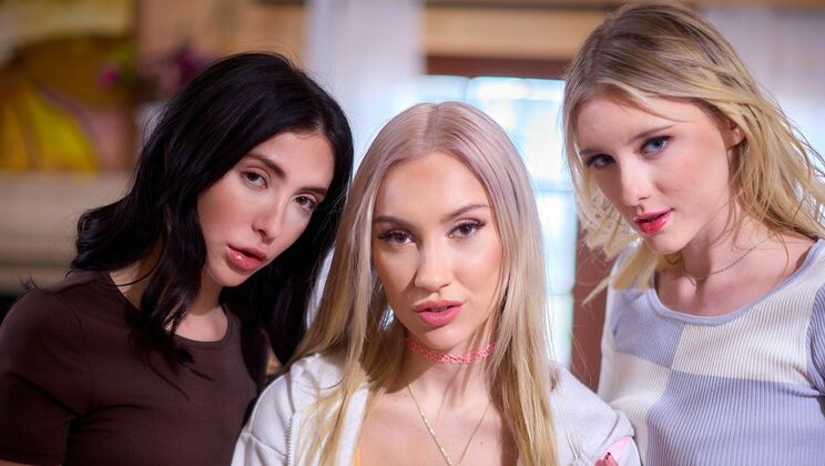 Small Tits, Big Pleasure with Three Girls