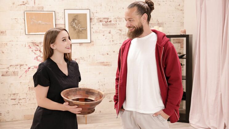 Hard Work Rewarded with Deepthroat and Handjob