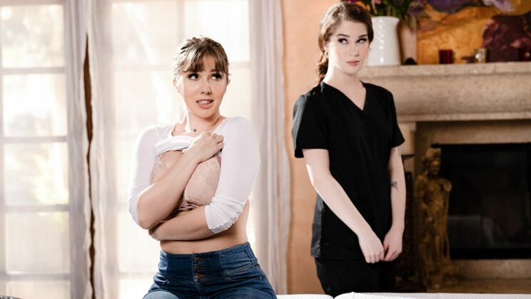 [AllGirlMassage] - Hairy Pussy, Lesbian Fun - Lena Paul - Evelyn Claire