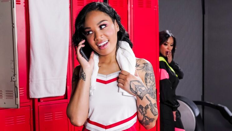 Cheerleader and Athletic Fucking in the Locker Room