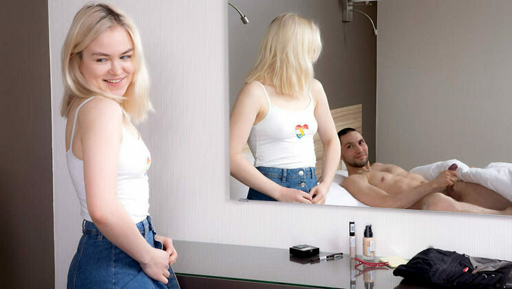 Teen Blonde Maya Morgan in Upskirt Action