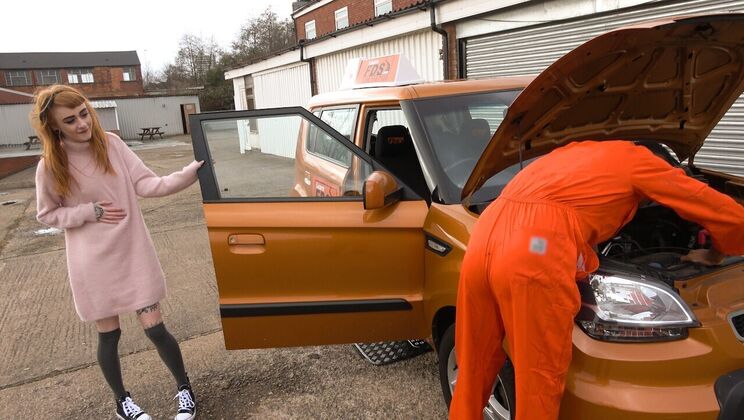 [FakeDrivingSchool] - Redhead Teen Rides Big Cock in Car Sex