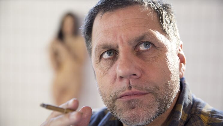 Older Man and Young Woman Pool Play