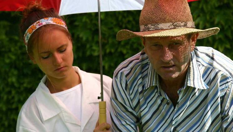 Blonde Teen Nurse Gives Head in the Open