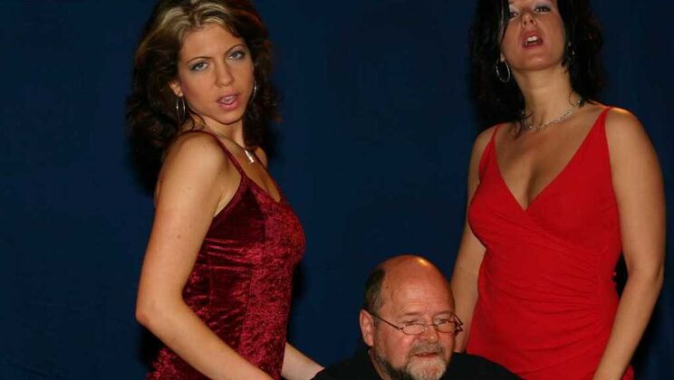 Old and Young Threesome with Double Fun