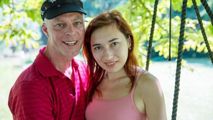 [Oldje] - Outdoor Sex with Redhead Teen and Older Man