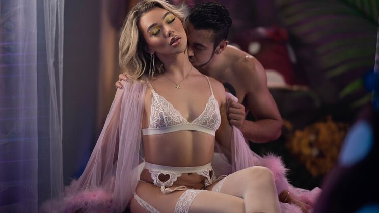 [TransAngels] - Natural Tits Nymph Gets Facial