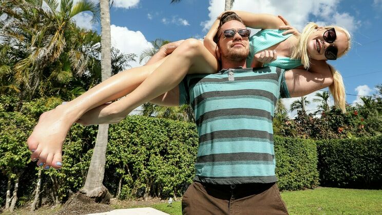 Big Dick for Blonde Babe by the Pool