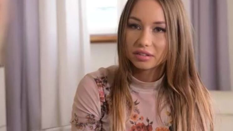 Lingerie-Clad Taylor Sands in DP Scene