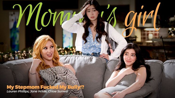 [Girlsway] - Hairy Stepmom Fucks Teen Bully – Natural Tits and Tattoo - Jane Wilde - Lauren Phillips - Chloe Surreal