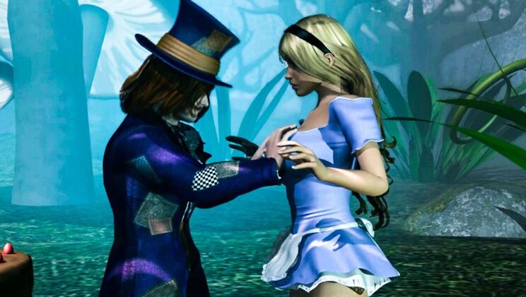 Blonde Alice Goes Down the Naughty Hole