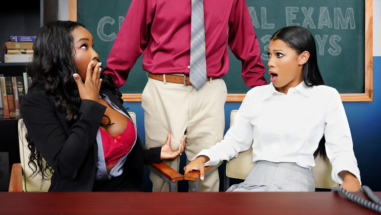 [PervPrincipal] - Long Hair MILF Gets Fucked by Young Stud - Naomi Foxxx - Eden West - Peter Fitzwell