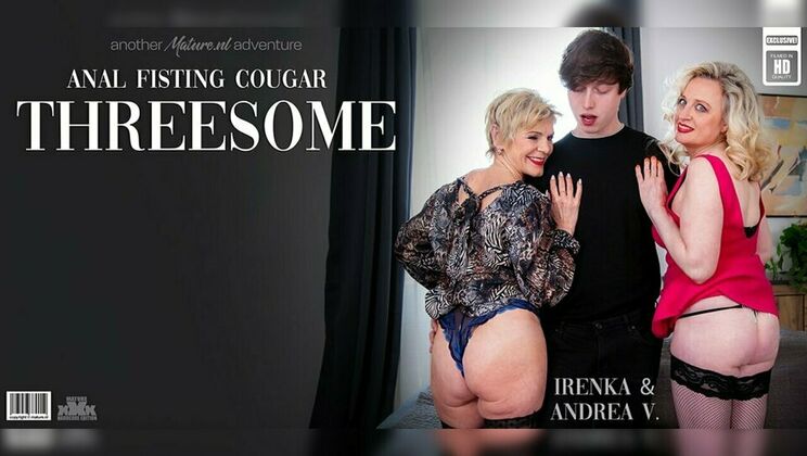[Mature.nl] - Blonde Cougars Irenka and Andrea V. Enjoy a Horny Threesome with a Toyboy