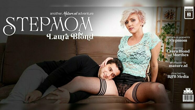 Stepson and Blonde Stepmom Laura's Hot Encounter