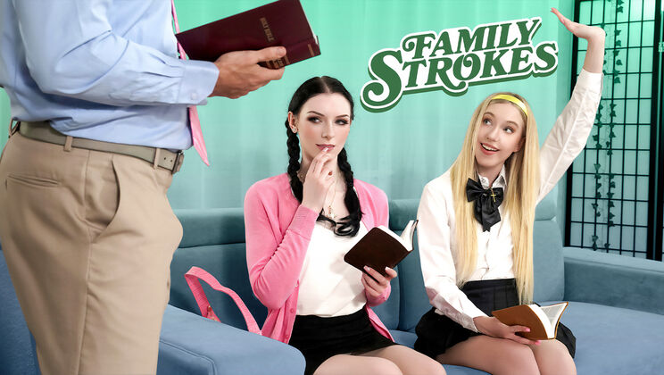 [FamilyStrokes] - Bible Study Turns into 69 and Cum in Mouth - Will Pounder - Kallie Taylor - Celestina Blooms